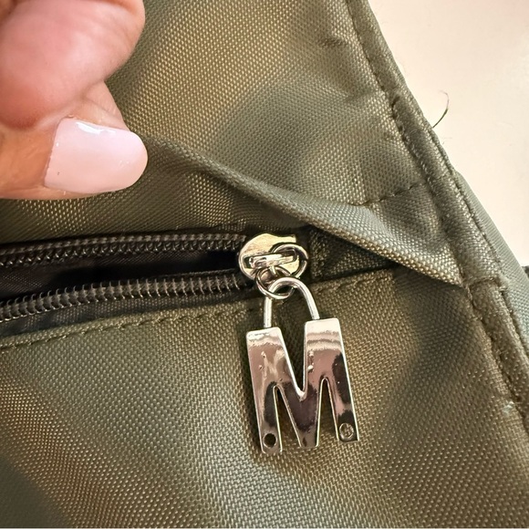 Moschino Olive Army Green Nylon Canvas Mini Backpack Purse Bag - Picture 4 of 11